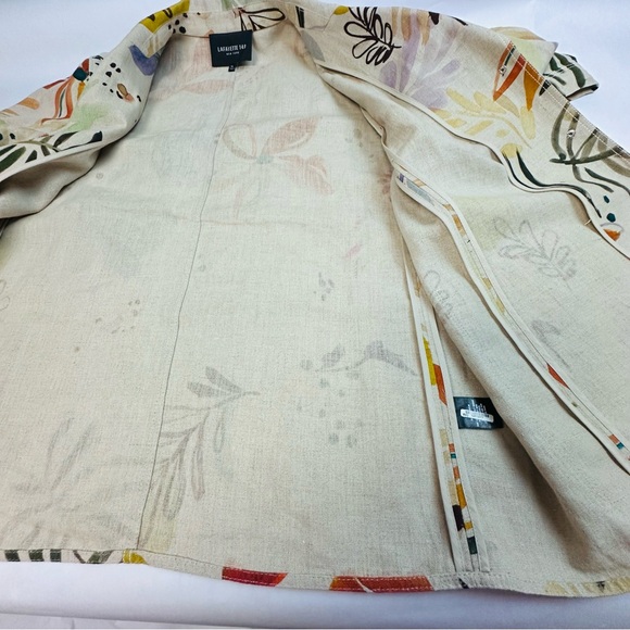 Lafayette 148 New York Plus Jolisa Printed Linen Jacket - Picture 11 of 14